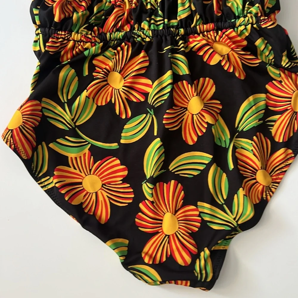 Solid & Striped One Piece Swimsuit